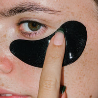 Celestial Black Diamond Eye Mask on Face