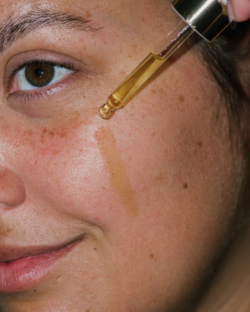 Close up of 2% Encapsulated Retinol Skin Booster on skin.