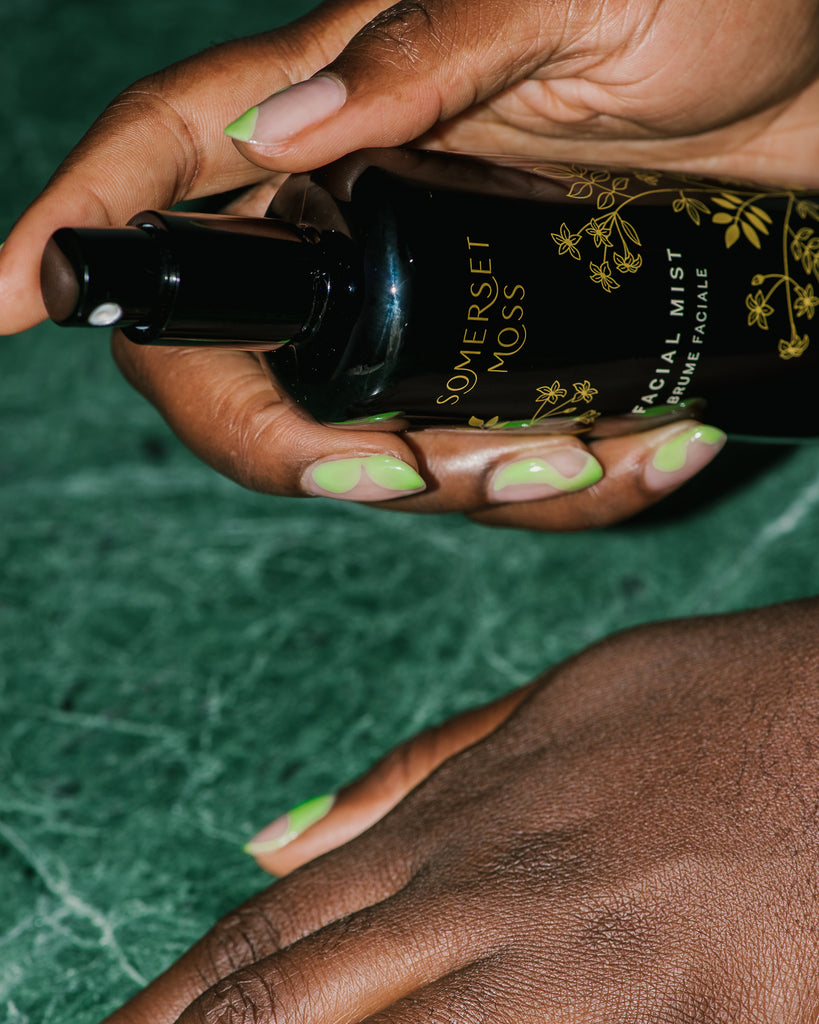 Super Charged Botanical Facial Mist being sprayed.